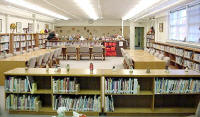 Library at Nordale School, taken Oct. 2002.